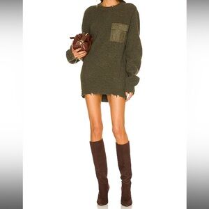 SER.O.YA Devin Army Green Sweater Dress size xs